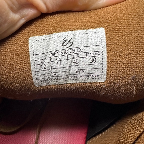 ES Accel OG Skate Shoes Men's Size 12 Brown Gum Suede Puffy Tongue - Picture 6 of 16